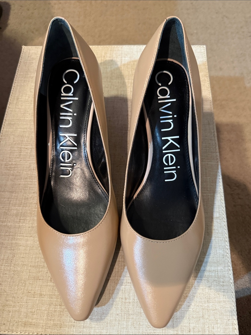 Calvin Klein Beige Pumps Size 9  Square Heel Neutral Like New